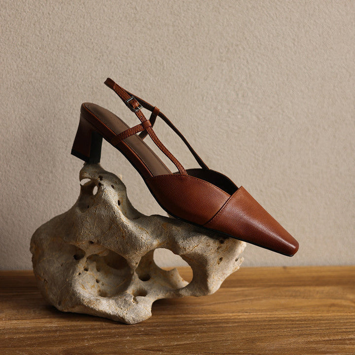 Felicity | Leather Slingback Heels