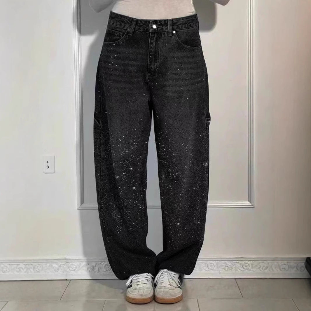 Janelle | Trendy Starry Denim Cargo Pants