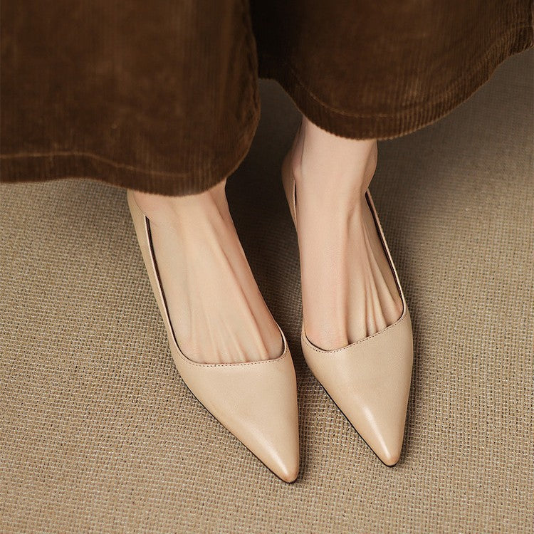 Oceane | Leather Kitten Heel Pumps