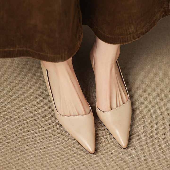 Oceane | Leather Kitten Heel Pumps