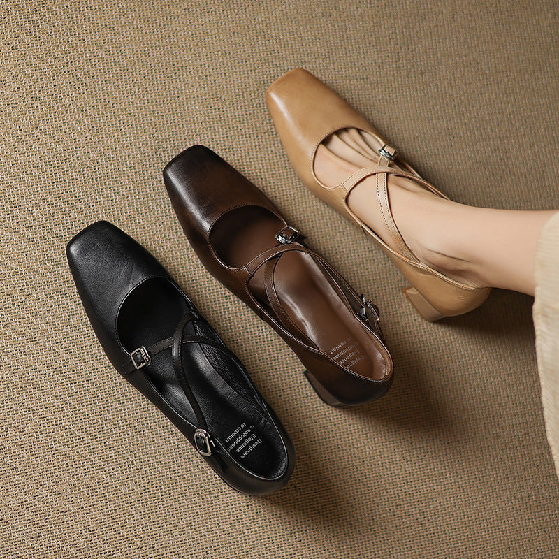 Giada | Leather Kitten Heels