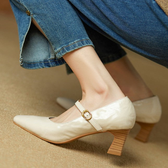 Apolline | Mary Jane Leather Pumps