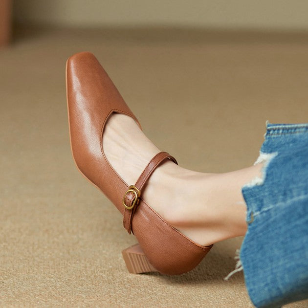 Apolline | Mary Jane Leather Pumps