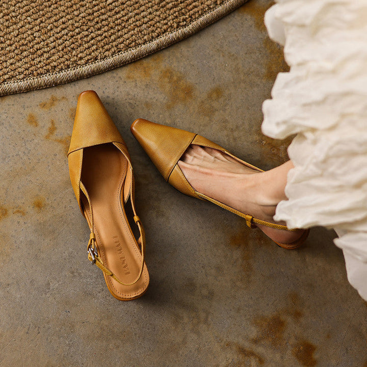 Felicity | Leather Slingback Heels