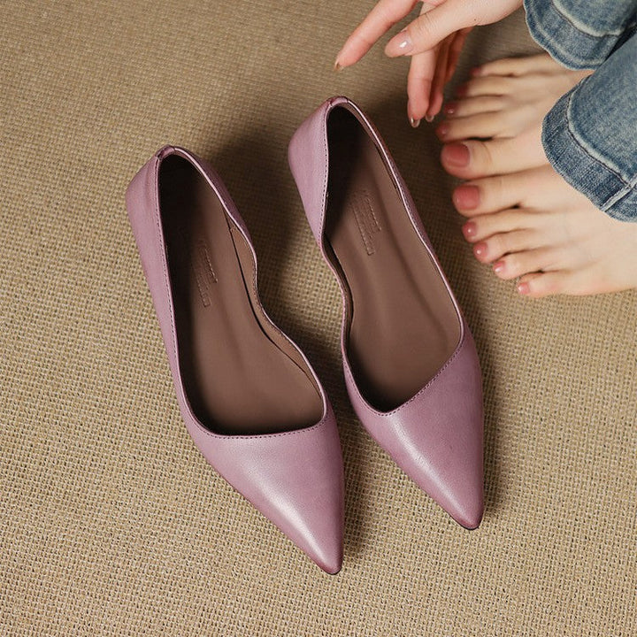 Oceane | Leather Kitten Heel Pumps