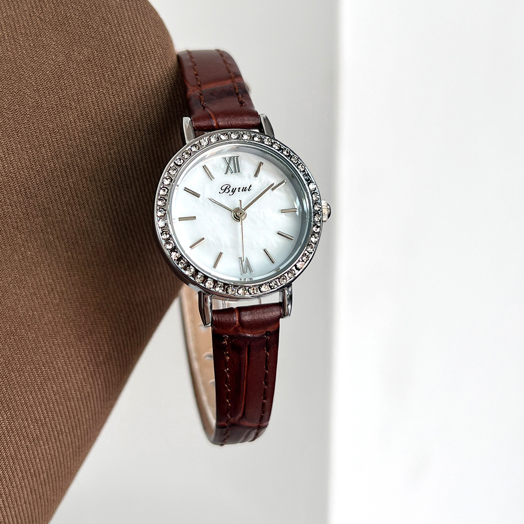 Kate | Pearl Dial Leather Watch
