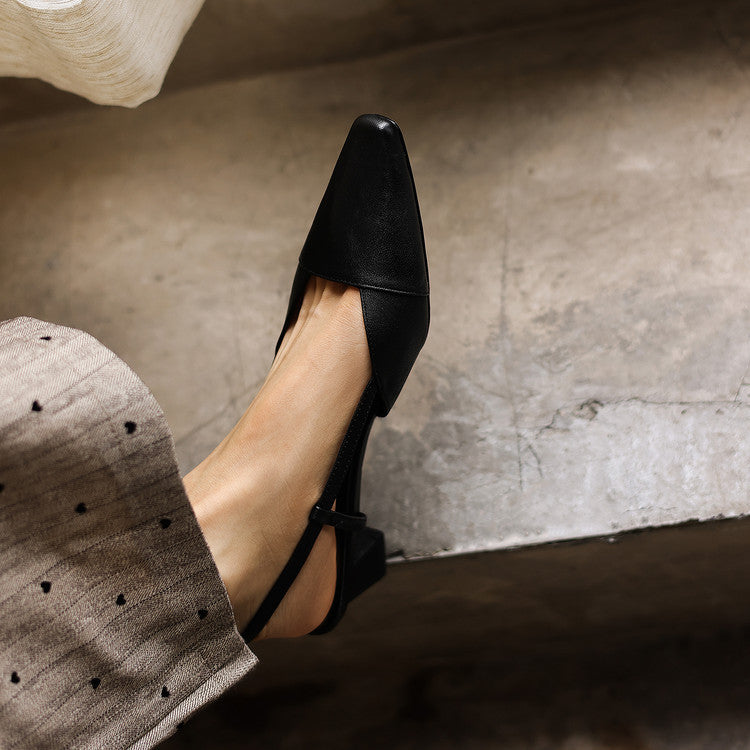 Felicity | Leather Slingback Heels