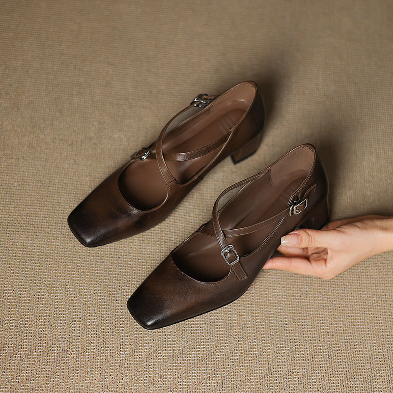 Giada | Leather Kitten Heels