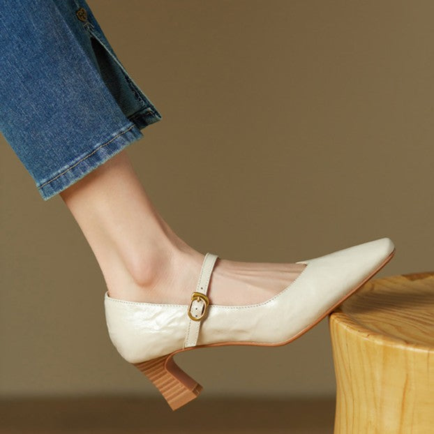 Apolline | Mary Jane Leather Pumps
