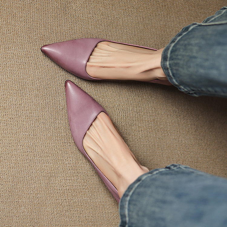 Oceane | Leather Kitten Heel Pumps