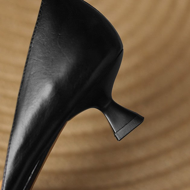 Daria | Leather Kitten Heels