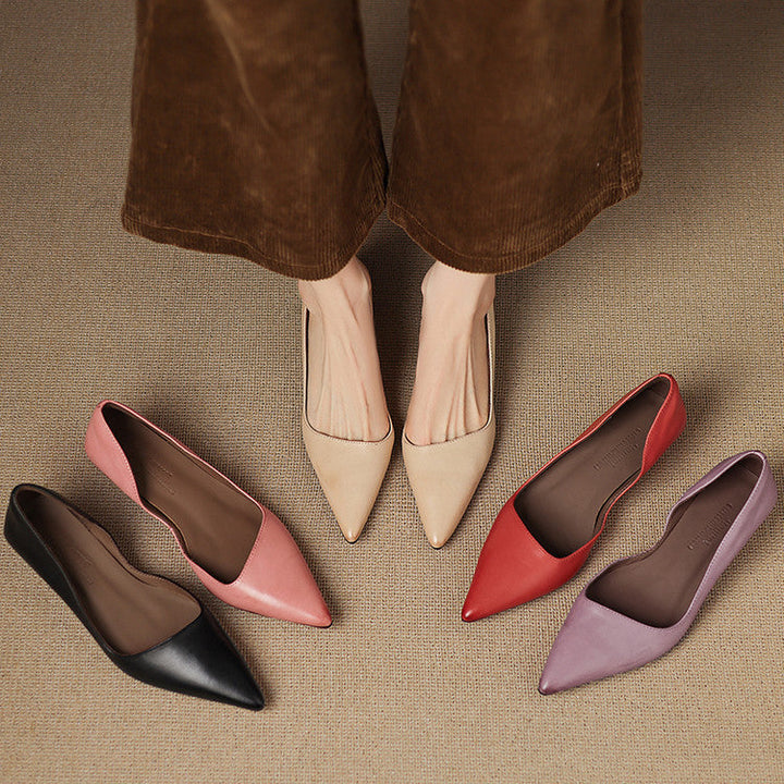 Oceane | Leather Kitten Heel Pumps
