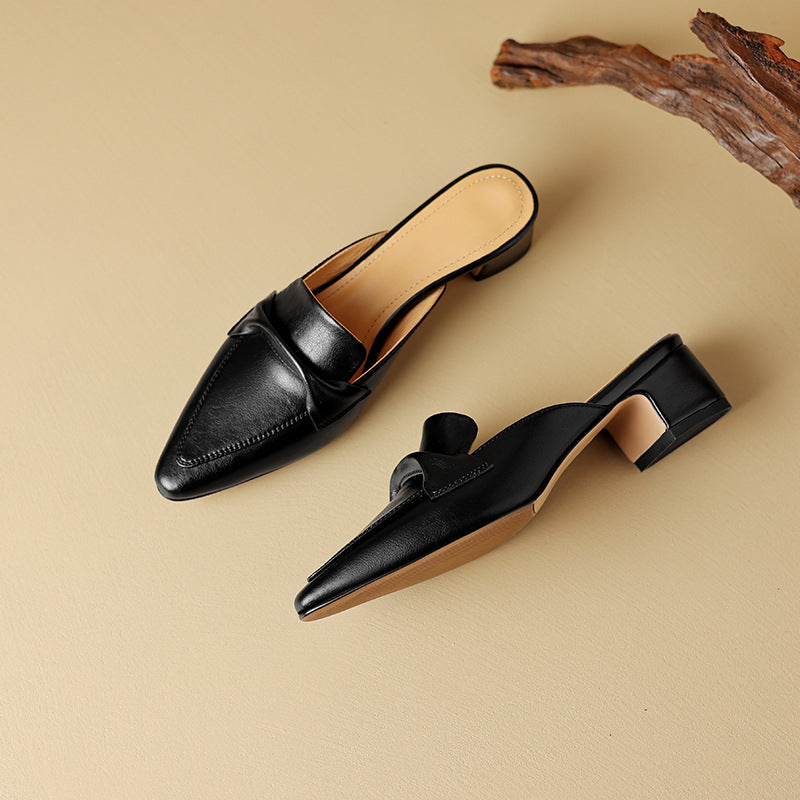 Isaure | Pointed Leather Mules