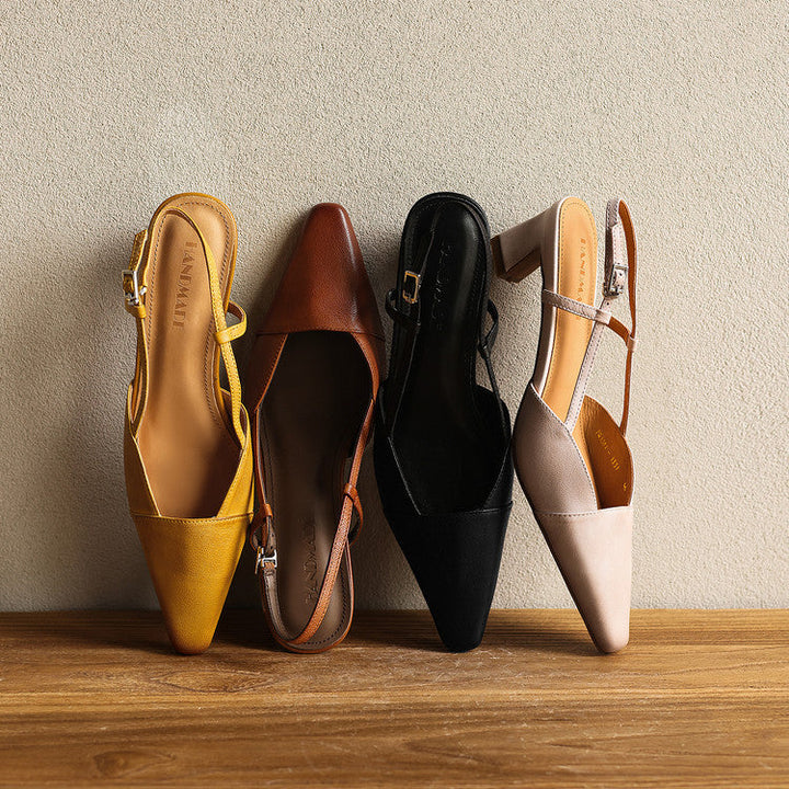Felicity | Leather Slingback Heels
