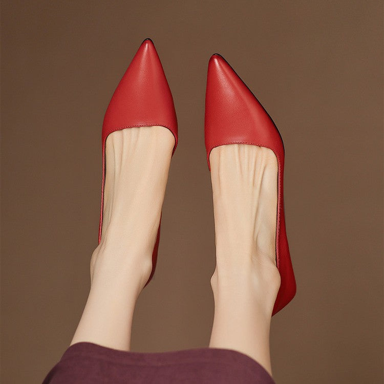 Oceane | Leather Kitten Heel Pumps
