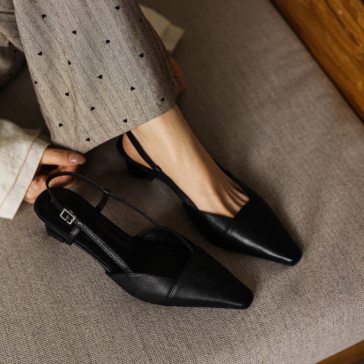 Felicity | Leather Slingback Heels