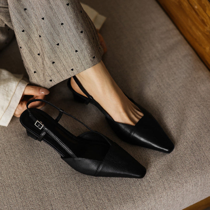 Felicity | Leather Slingback Heels