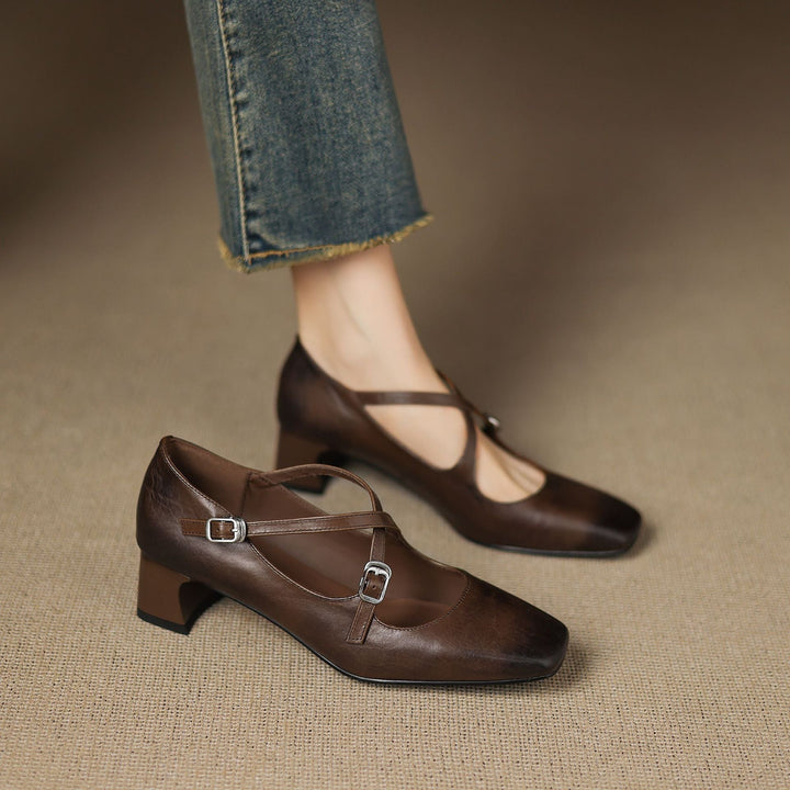 Giada | Leather Kitten Heels