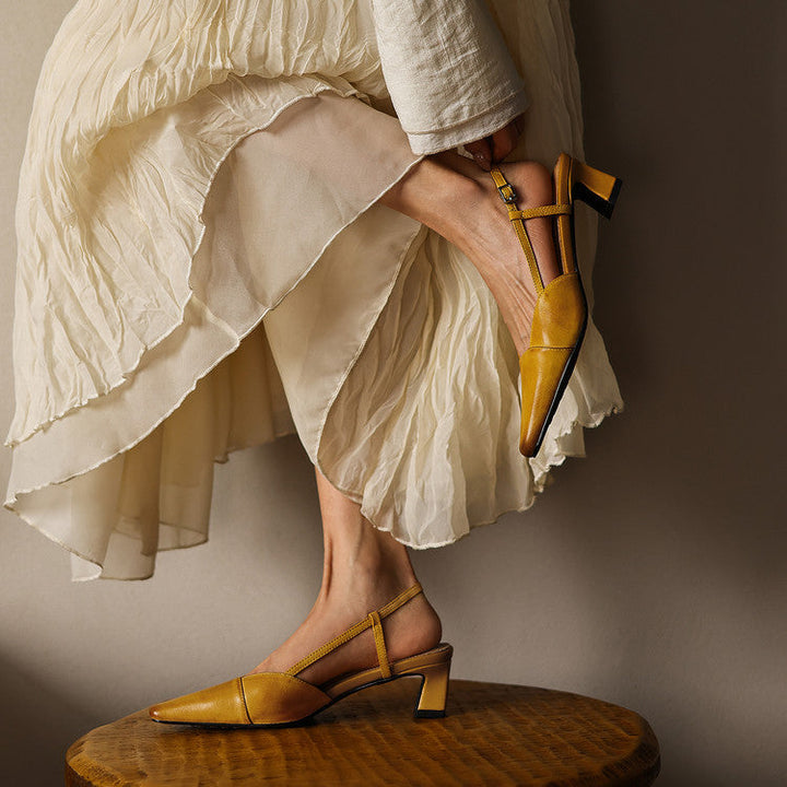 Felicity | Leather Slingback Heels