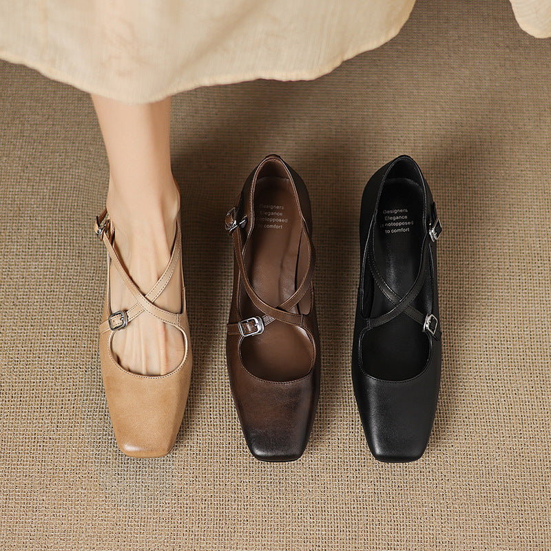 Giada | Leather Kitten Heels