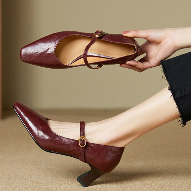 Apolline | Mary Jane Leather Pumps