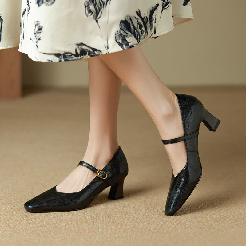 Apolline | Mary Jane Leather Pumps