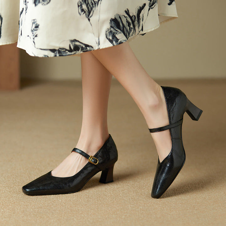 Apolline | Mary Jane Leather Pumps