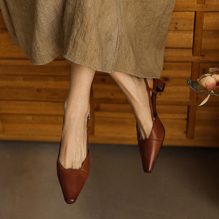 Felicity | Leather Slingback Heels