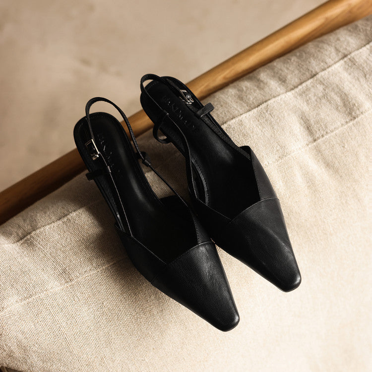 Felicity | Leather Slingback Heels