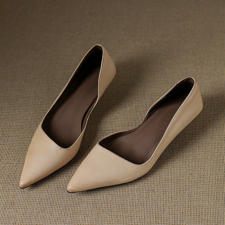 Oceane | Leather Kitten Heel Pumps