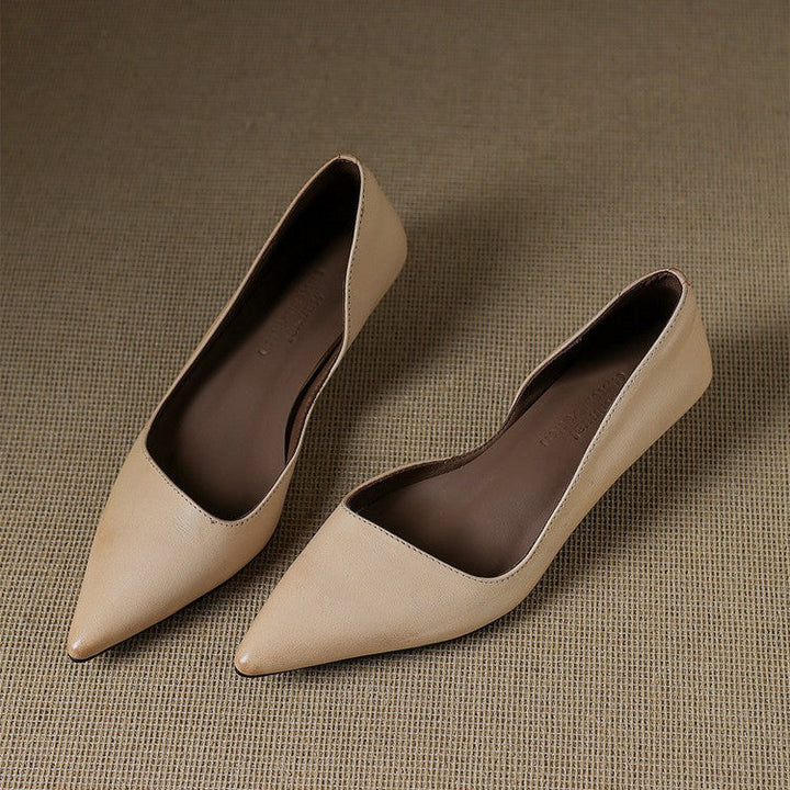 Oceane | Leather Kitten Heel Pumps