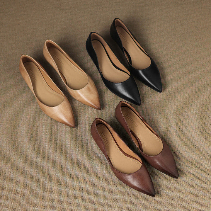 Rhea | Genuine Leather Flats