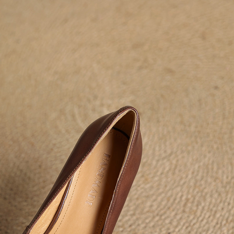 Joelle | Square Leather Pumps