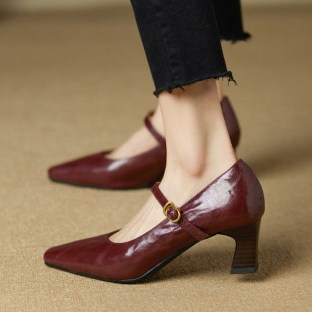 Apolline | Mary Jane Leather Pumps