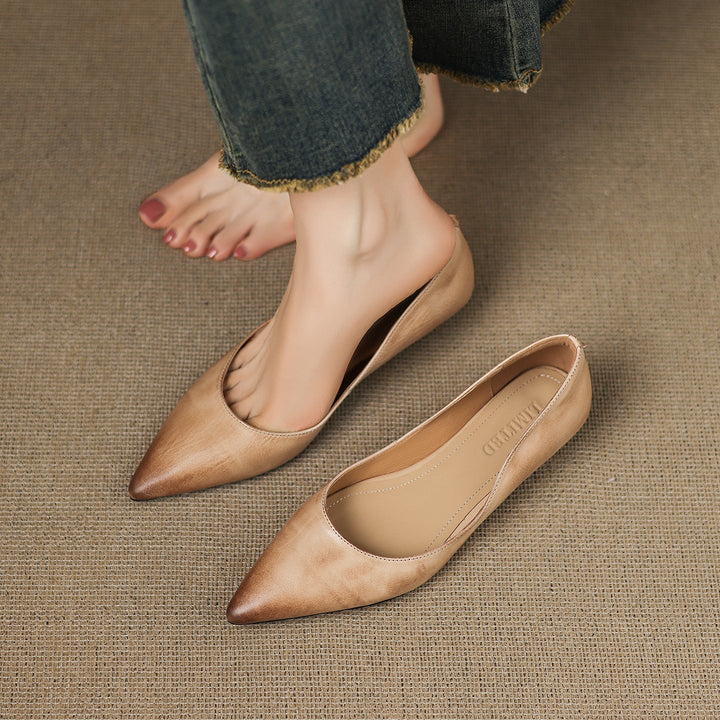 Rhea | Genuine Leather Flats