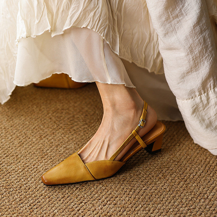 Felicity | Leather Slingback Heels