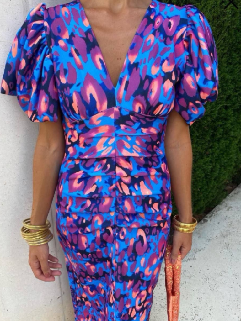 Nancy | Vivid Pleated Midi Dress