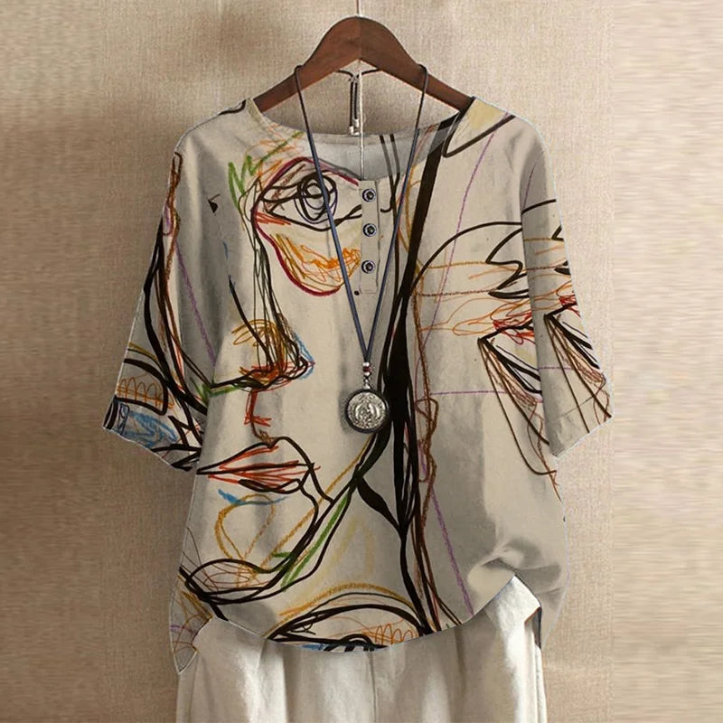 Rina | Vintage Floral Print Blouse