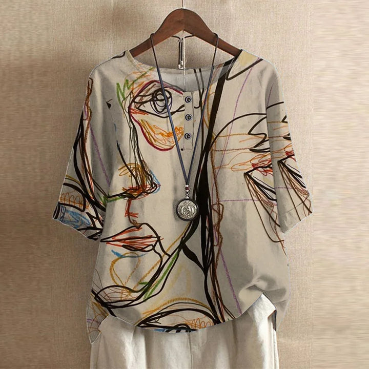 Rina | Vintage Floral Print Blouse