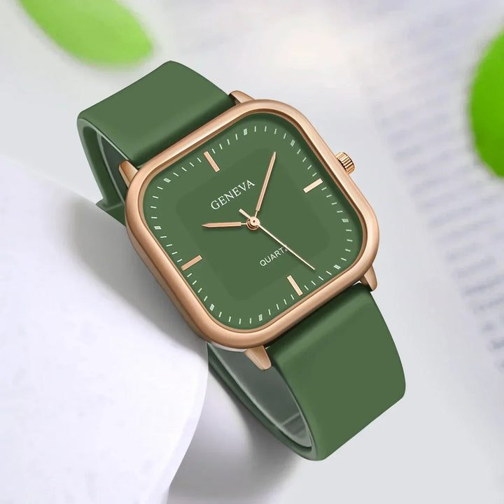 Luisa | Square Leather Strap Watch