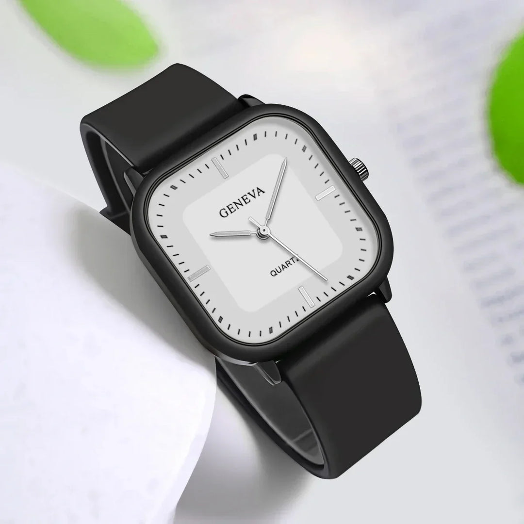 Luisa | Square Leather Strap Watch
