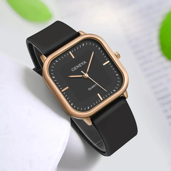 Luisa | Square Leather Strap Watch