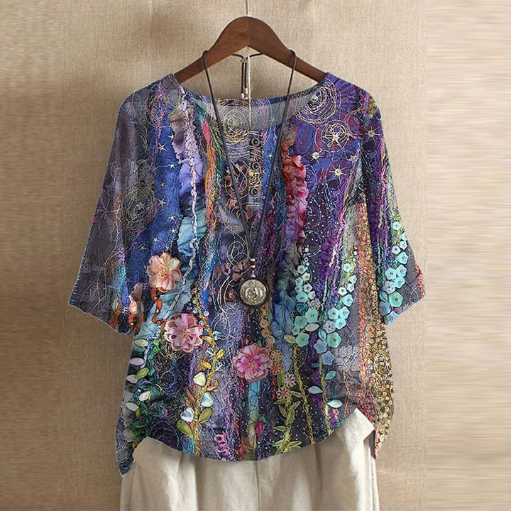 Rina | Vintage Floral Print Blouse