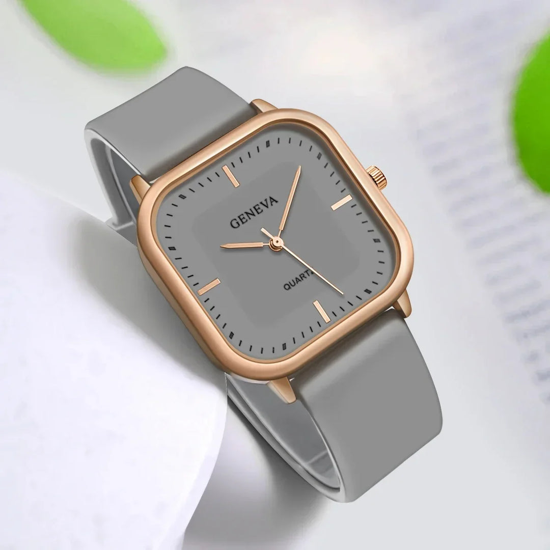 Luisa | Square Leather Strap Watch