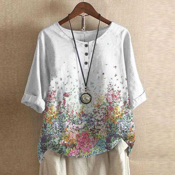 Rina | Vintage Floral Print Blouse