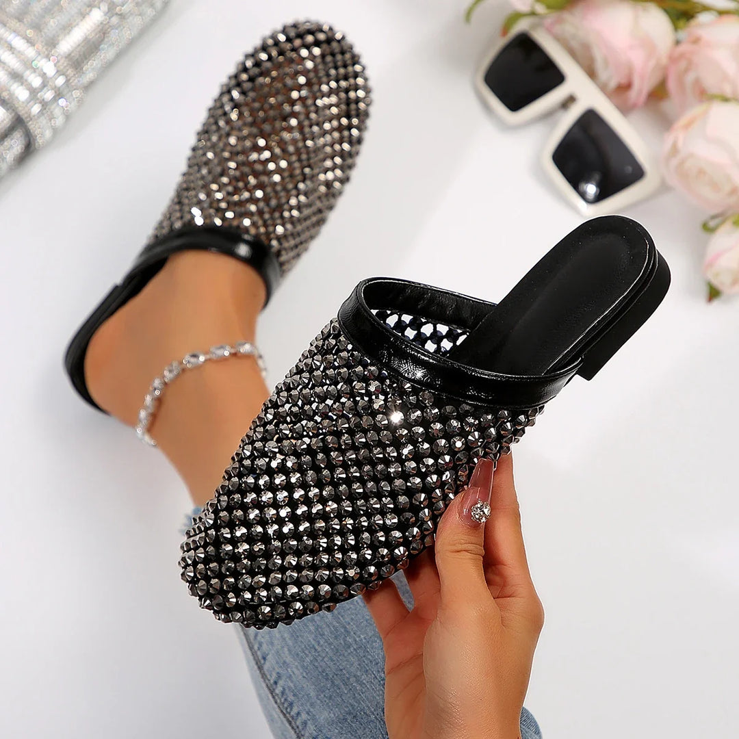 Alessandra | Crystal Embellished Comfort Mule