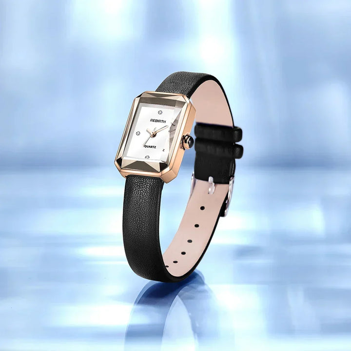 Jinny | Rectangular Leather Strap Watch
