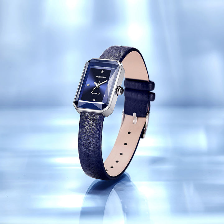 Jinny | Rectangular Leather Strap Watch
