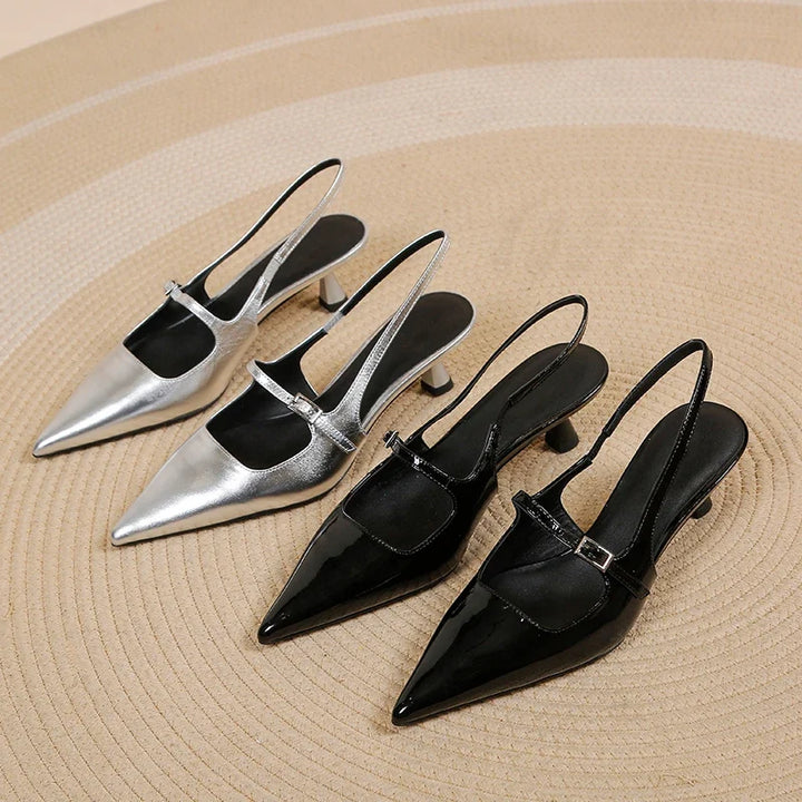 Daphne | Slingback Kitten Heels