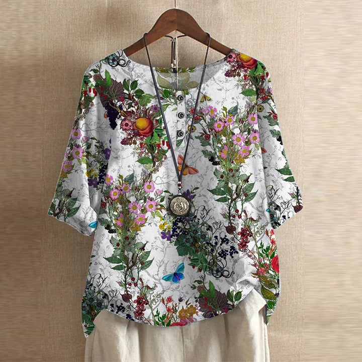 Rina | Vintage Floral Print Blouse
